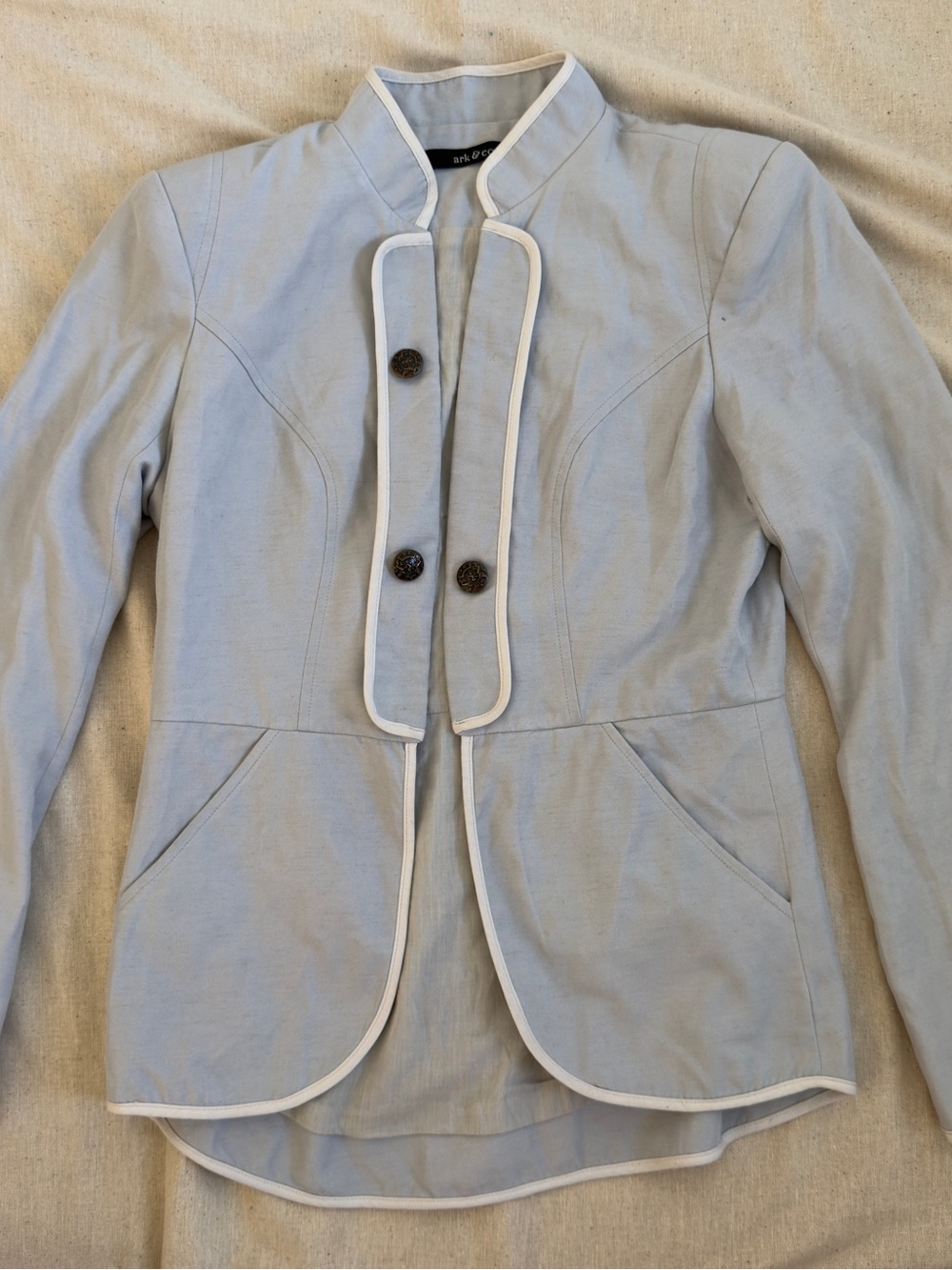 Ark & Co Light Blue Blazer with White Piping